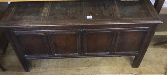 Late 19th century oak panelled coffer